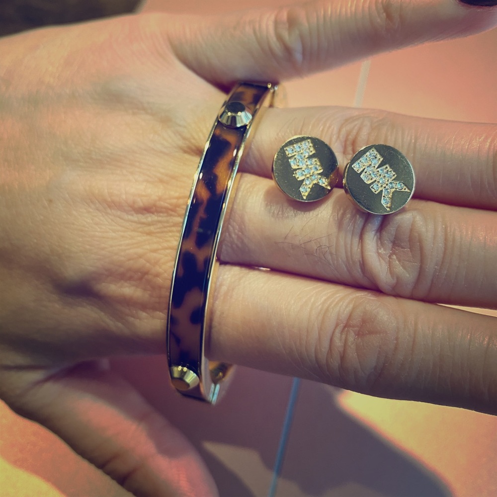 Authentic Michael Kors bangle and earrings